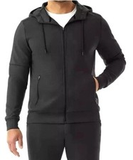 Members Mark Men  s Everyday Full Zip Active Hoodie Black XXL