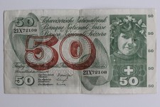 Swiss 50 Francs banknote, 23-12-1965 (50658)