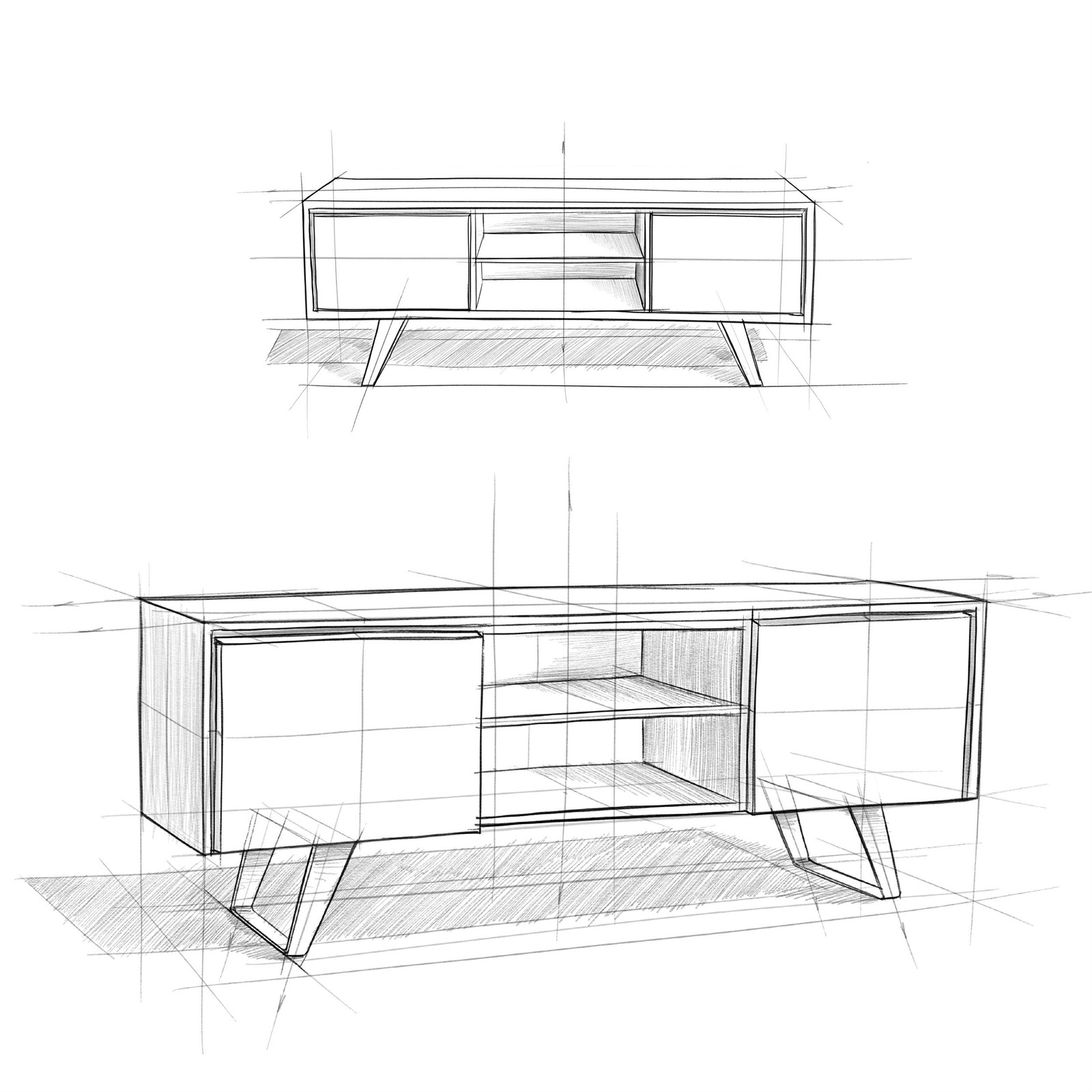 Lowry  63" Wide Modern Industrial TV Media Stand in Oak For TVs up to 70 inches