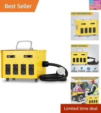 OSHA/NEC Compliant Power Distribution Box with 8 GFCI Outlets - Safe & Reliable