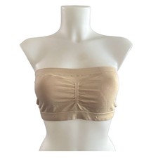 NO BOUNDARIES Seamless Beige Bandeau Bra Size XL/XG Wireless