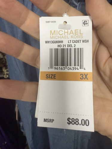 Michael Kors women’s plus size 3X wide leg elastic waist pants chambray blue $88 - Picture 5 of 7