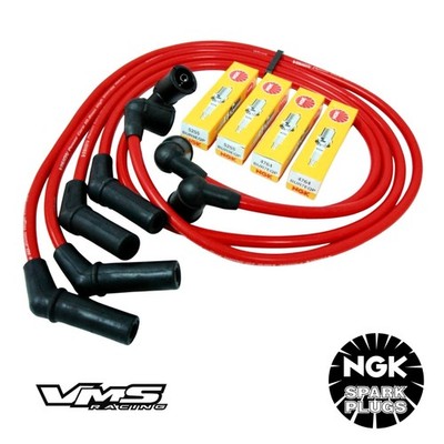 10.2MM RACING SPARK PLUG WIRES NGK PLATINUM PLUGS FOR MAZDA RX7 TURBO II 2 RED