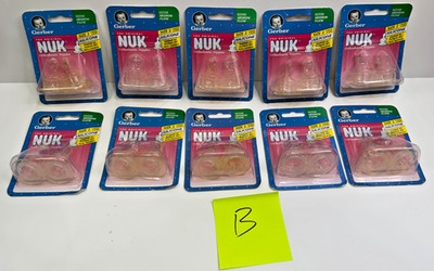 Vintage 1997 lot x 10 Gerber NUK Size 2 Latex Orthodontic Nipples Medium Flow
