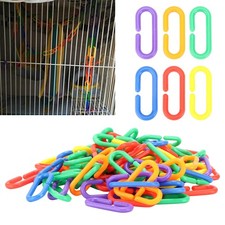 Plastic Chain Bird Toy Plastic CClips Hooks Chain Links Educational