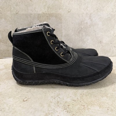Cole Haan Air Vail Duck Boots Mens 8.5 Black Waterproof Ankle Casual Faux Fur