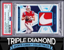 2024 National Treasures Drake Maye Rookie Nike Swoosh Patch #1/1 PSA 9 B157