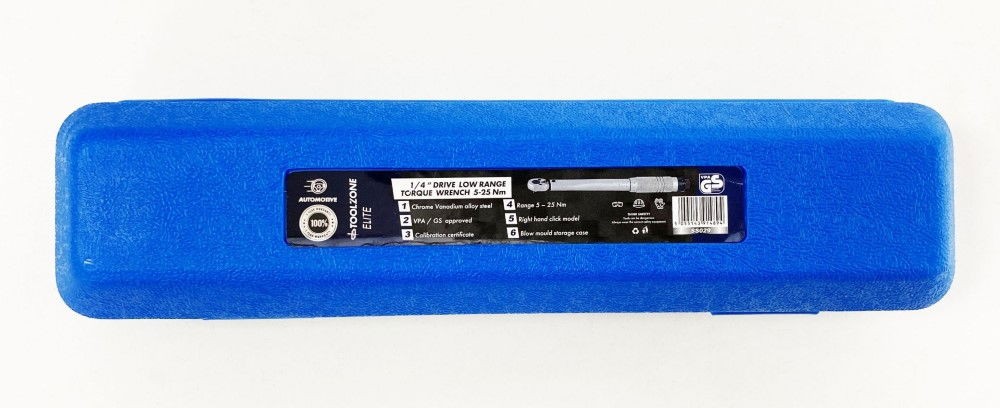 TOOLZONE 1/4"" DRIVE LOW RANGE TORQUE WRENCH 5-25Nm 280mm - Image 2