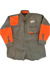 Master Sportsman Shirt Large Mens Size Beige Tan Hunting Rugged Outdoor Khaki