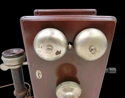 Antikes Japanisches Magneto-Telefon Mit Kurbel Holztelefon 1950er Jahre Nr. 2 - Afbeelding 5 van 17