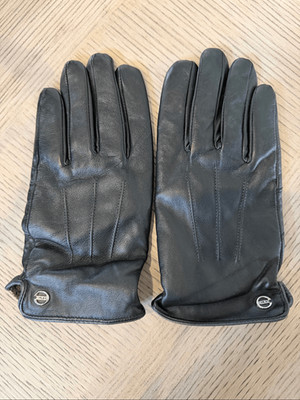 ELMA Men s Black Lambskin Leather Winter Gloves Lined Size 8.5 Formal Driving