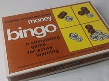 Vintage Money Bingo Game Preowned 1977 Trend Home School educational Party Fun