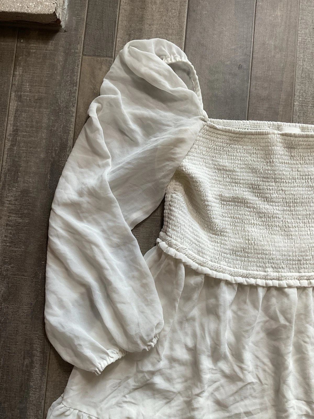 OFF WHITE Wilfred Vestito Bambola Donna Bambino Manica Lunga Mini Taglia Large