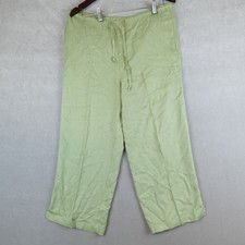 Tommy Bahama Silk Pants High Waist Green Womens Size Small Lounge VTG
