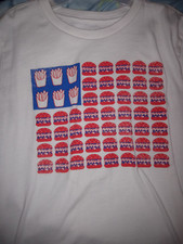 Thereabout Hamburger French Fries American US USA Flag Youth Medium 10/12 Unisex