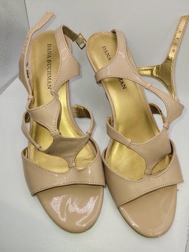 Dana Buchman Blush Colored Strappy Wedge Heel Sandals, Size 8.5 - Picture 4 of 9