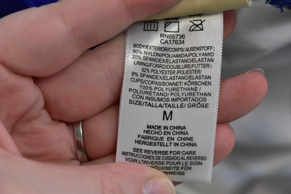 Michael Kors Mujer Azul Blanco Rayas Traje de Baño Sujetador Deportivo Bikini Top M Foto 4 de 4