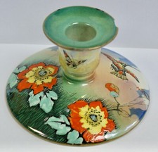 Rare Art Deco Royal Winton Grimwades "Exotic" Pattern Lustre Candlestick, Damage