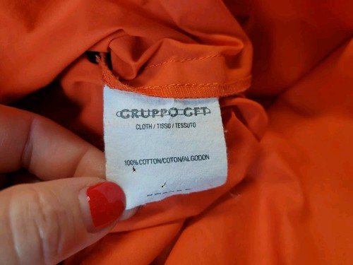 Emanuel Ungaro Womens P Oversized Trench Coat acket HEAVY GOLD Toggles orange - Picture 9 of 14