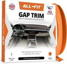 All-Fit Gap Trim Interior Custom Automotive Trim - Universal Fit - (Orange)