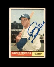 Don Demeter Signed 1961 Topps Los Angeles Dodgers Autographed