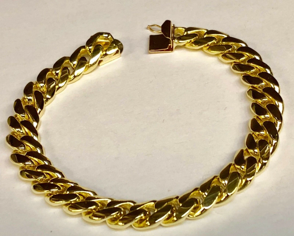 Mens gold bracelets 18k solid deals