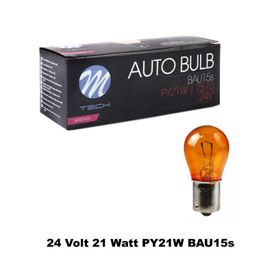 20 Stück M-Tech 24V 21W PY21W BAU15s amber Glühlampe Kugellampe LKW Bus M936w