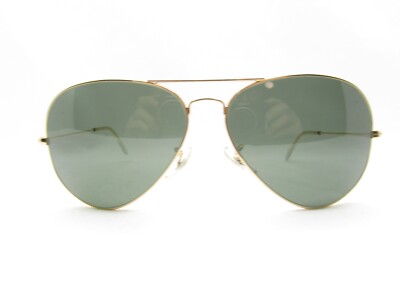 RAY-BAN RB 3026 L2846 AVIATOR TEARDROP GOLD SUNGLASSES ITALY 62-14