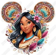 Princess Pocahontas  DTF  Shirt Iron on Transfer