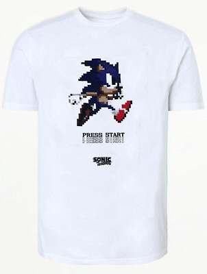 SONIC THE HEDGEHOG T SHIRT / MEDIUM / WEISS / SCHÖNES GESCHENK / SONIC PIXEL / NEU