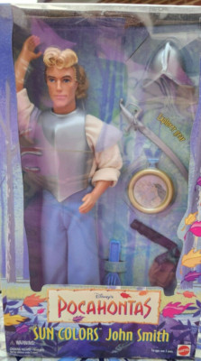 Disney's Pocahontas Sun Colors John Smith Doll 1995 Mattel 13329 NRFB
