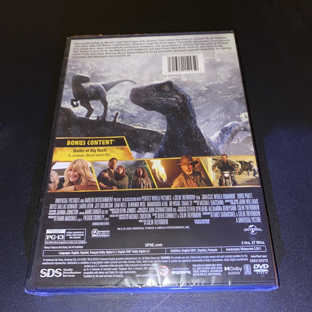 Jurassic World Dominion DVD Chris Pratt, Laura Dern NEW! SEALED! Ships FREE!
