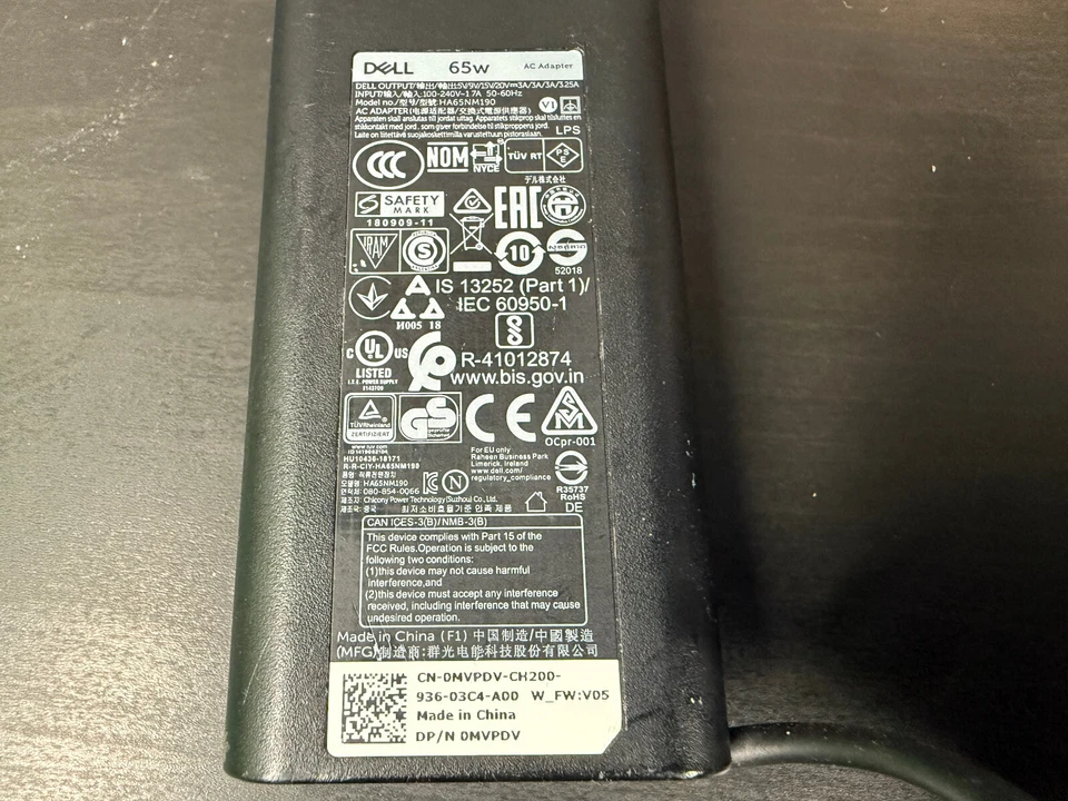 Dell 65W USB-C Type C Charger Power Adapter (HA65NM190, DA65NM190, LA65NM190) - Image 2 of 3