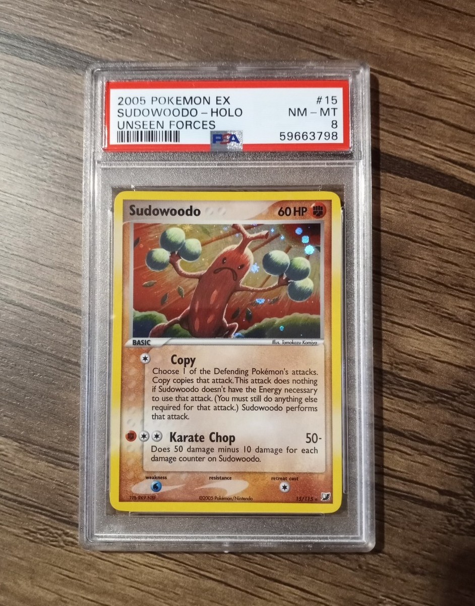 Sudowoodo 15/115 EX Unseen Forces Holo Rare Pokemon - PSA 8 NM