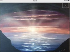 Oil painting of sunset