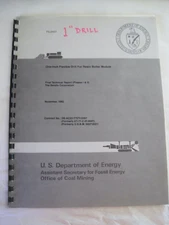 US Department Of Energy Fossil Energy Coal Mining 1" Flex Drill Booklet 1982 GUC