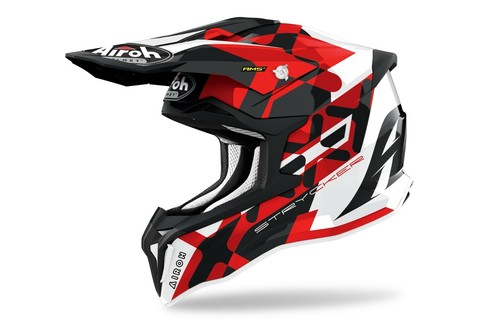 AIROH STRIKER XXX RED GLOSS CASCO CROSS ENDURO IN FIBRA DA XS A XXL STKX55  | eBay