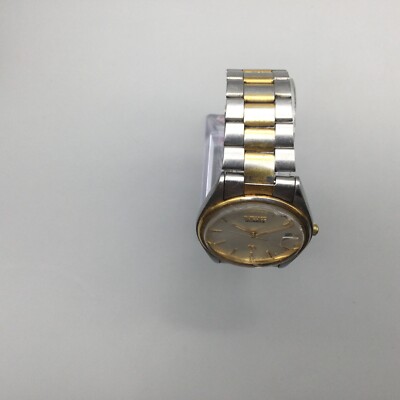 5000VT1枚 (初期) Vtg Seiko SQ Watch Men 33mm Silver Gold Tone 5Y22-6000 Date