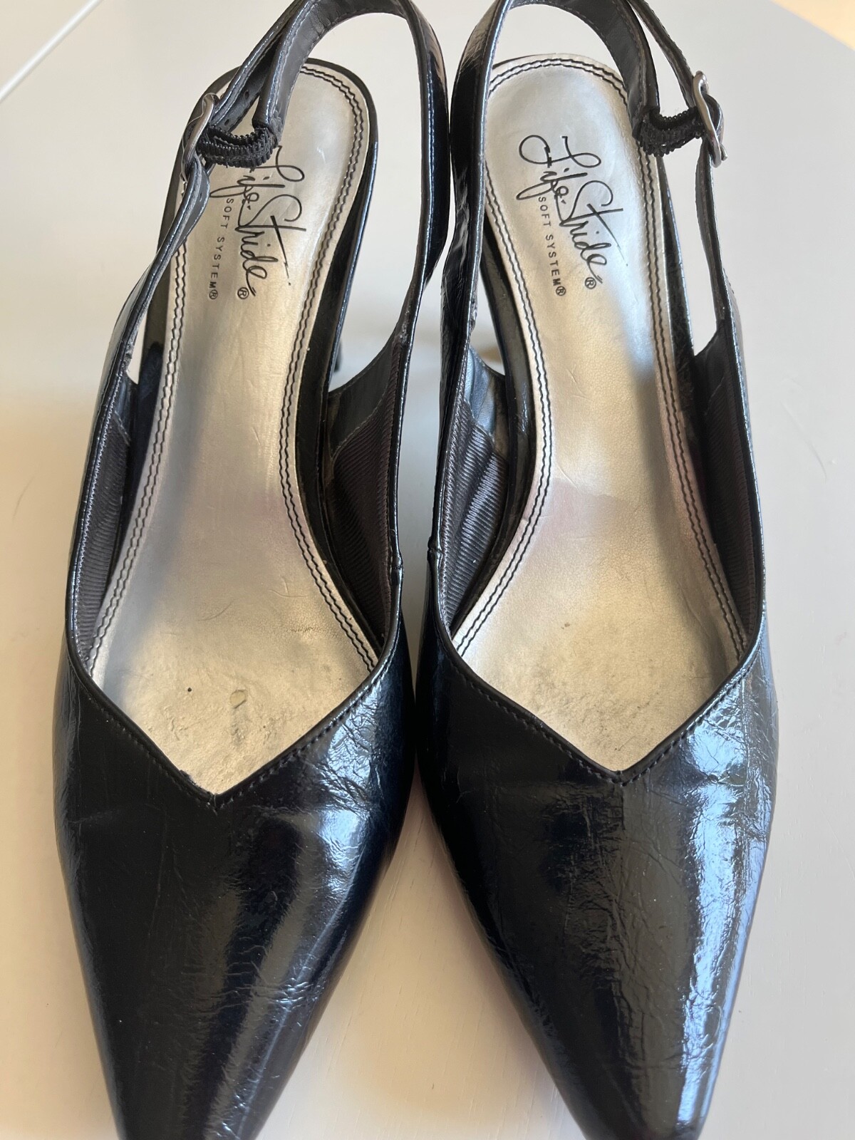 Life Stride Solid Black Slingback Size 9 - image 1