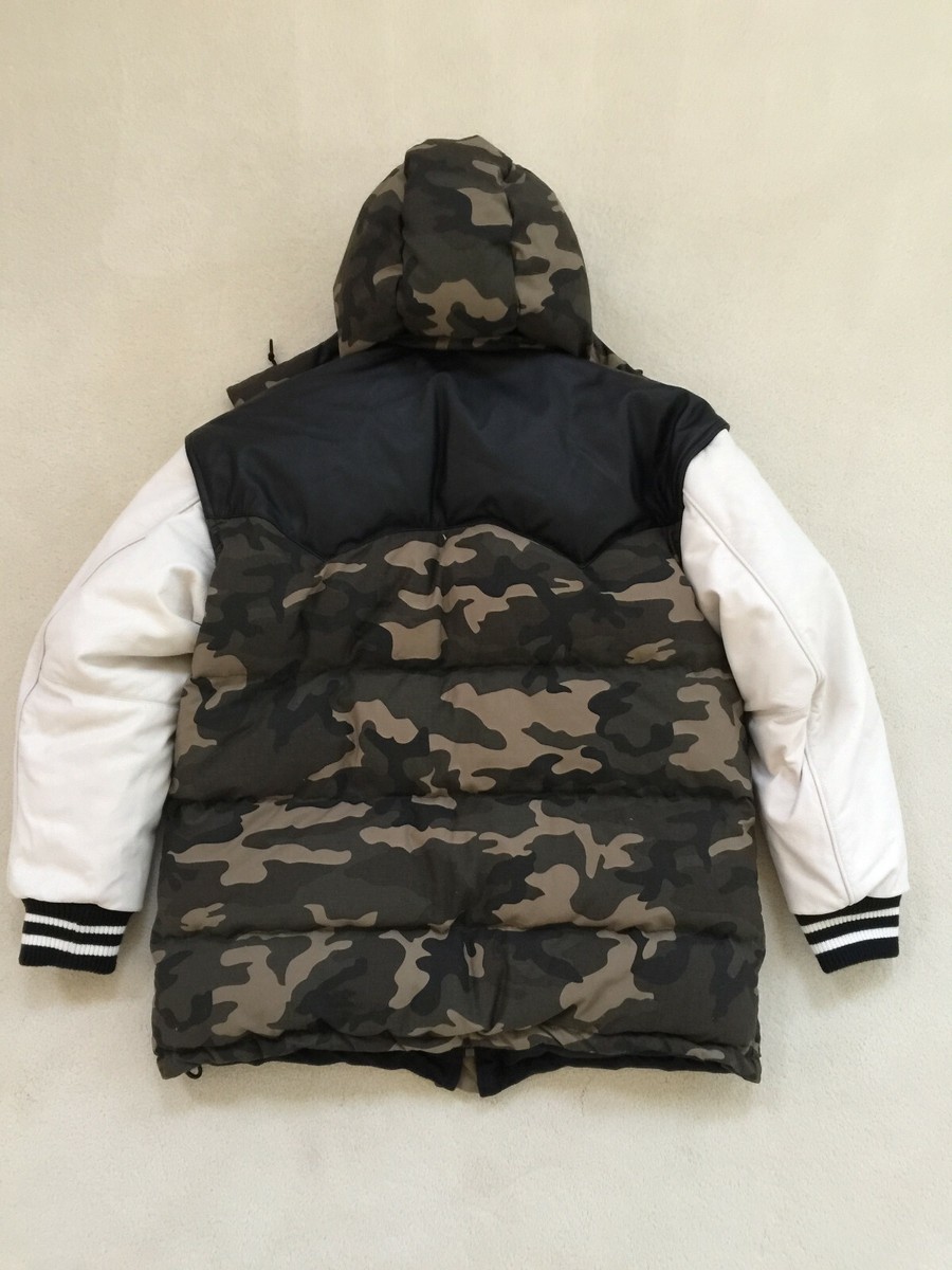 FAITH CONNEXION MEN ARMY KAKI OVERSIZED Puffer DOWN LEATHER