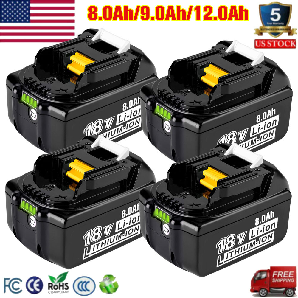 Makita 18V 8.0Ah Lithium-Ion Battery BL1860B BL1850 BL1840 BL1830 Compatible with Power Tools