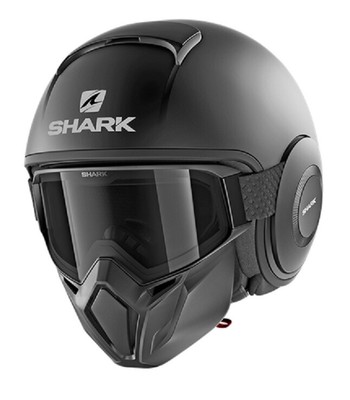 Motorcycle Helmet Shark STREET DRAK Matte Black SIZE S Black Matt Helmet  Casque | eBay