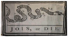 3x5 Join or Die Benjamin Franklin Snake White Flag 3'x5' House Banner Grommets 