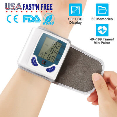 #ad Automatic Blood Pressure Monitor Digital BP Wrist Cuff Home Machine FDA Approved $19.61