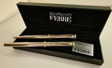 GIANFRANCO FERRE COPPIA STILOGRAFICA + SFERA IN ARGENTO 925 STERLING NUOVE
