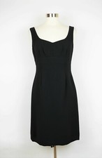 TAHARI ASL Women's 6 - Black sleeveless sheath dress knee length deep V back