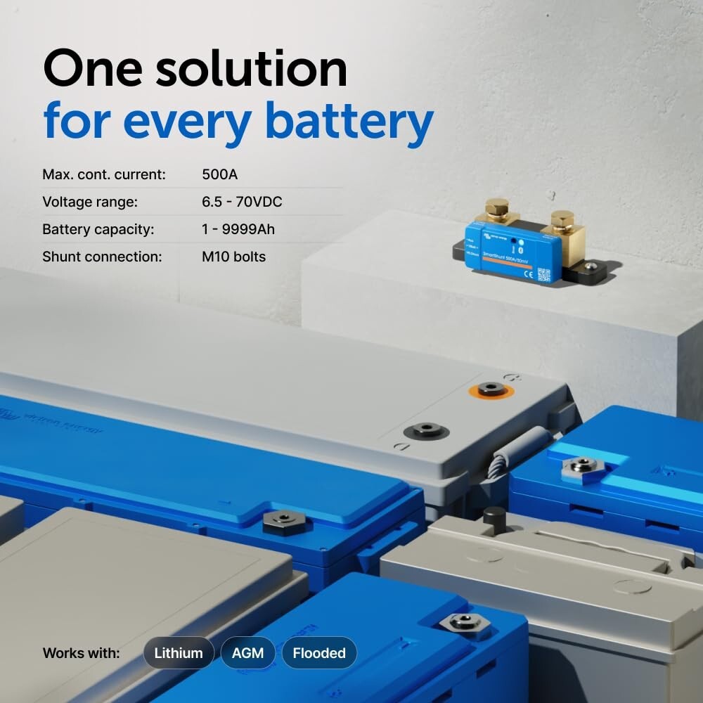 Victron Energy Smartshunt IP65 500 Amp Battery Monitor, Bluetooth ...