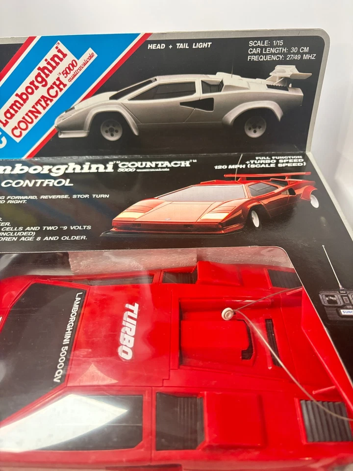 NEW VTG LAMBORGHINI COUNTACH 5000 QV RC Car SUNCON Radio Controlled Shack Red - Image 3 of 4