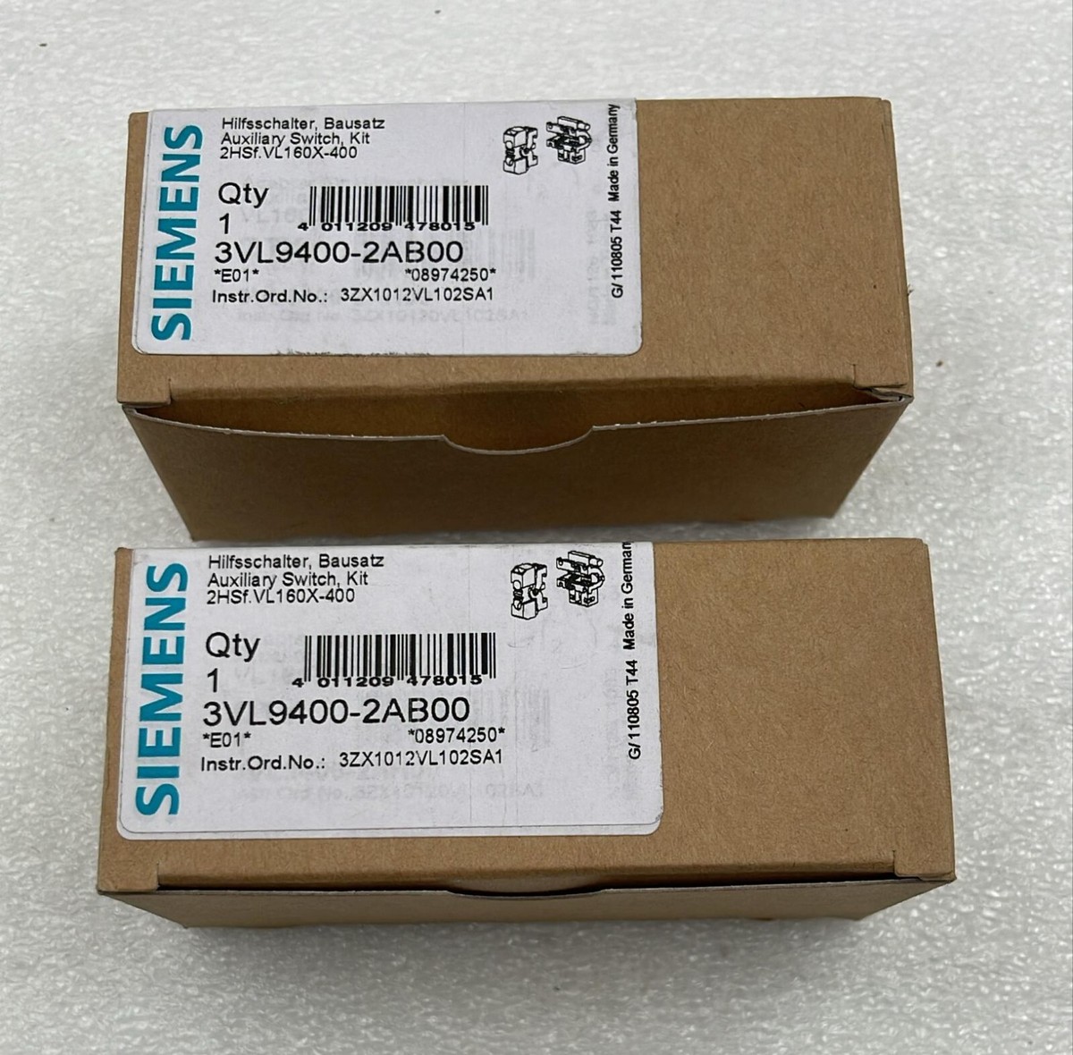 LOT 2 PCS] NEW - Siemens 3VL9400-2AB00 Auxiliary Switch VL160X-400
