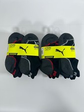 PUMA SOCKS BOYS X6 LOW CREW - SZ MEDIUM - Red,Blue,Gray Shoe SZ 9-3.5 -6 PACK 2